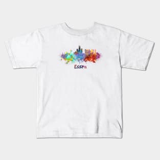 Essen skyline in watercolor Kids T-Shirt